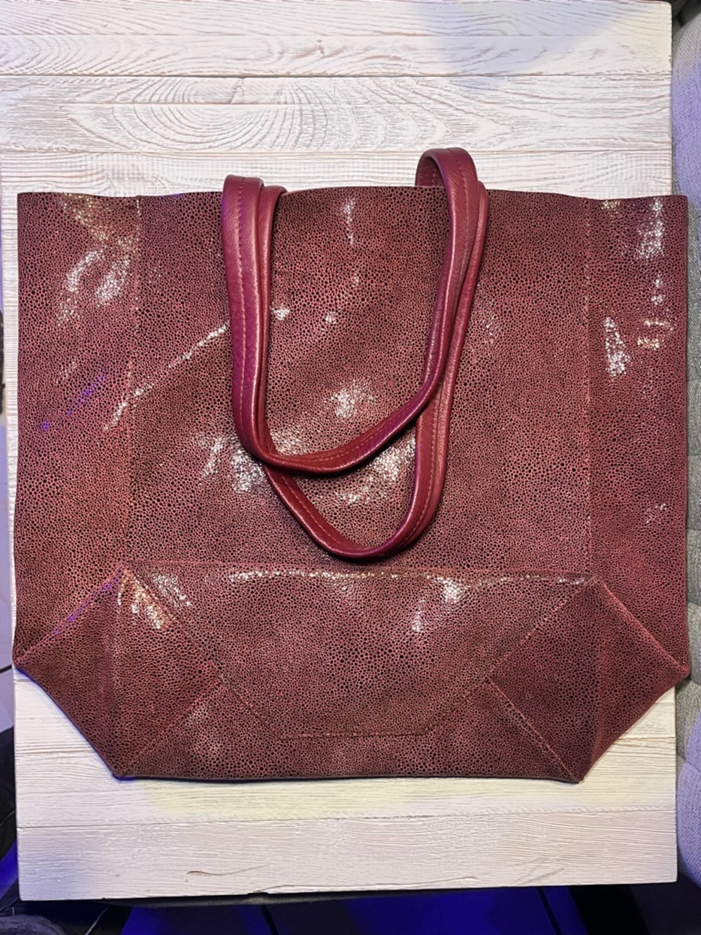 Sorial Black Spotted Wine Tote REAL COWHIDE